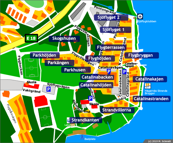 Kartor över Hägernäs Strand