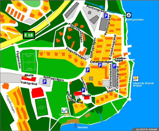 Kartor över Hägernäs Strand